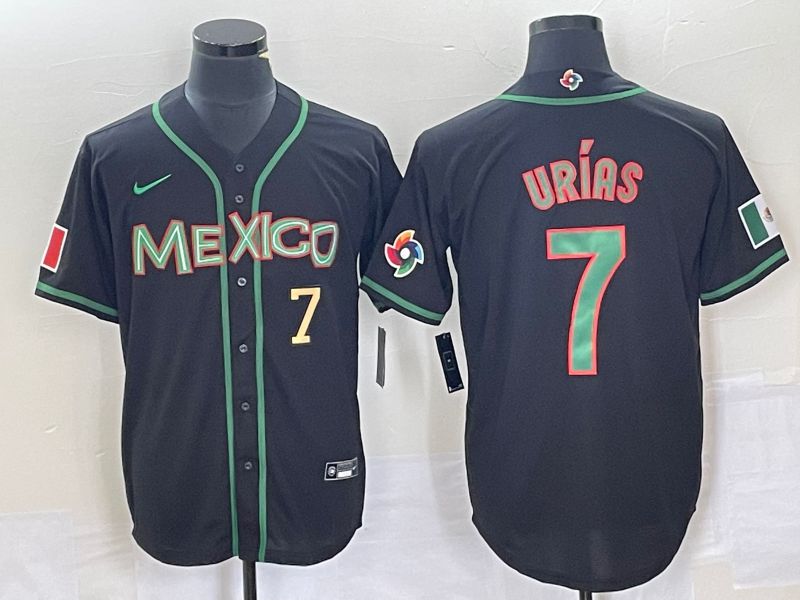 Men 2023 World Cub Mexico #7 Urias Black green Nike MLB Jersey11->more jerseys->MLB Jersey